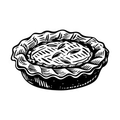 A vintage style illustration of pie crust edge