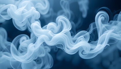 Minimalist abstract smoke, soft gradients, gentle blue and white hues