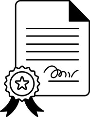 black and white illustration of a certificate