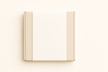 White cardboard sleeve on flat box, white background