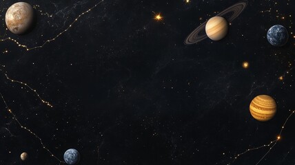 Celestial harmony with planets and stars on a cosmic canvas for space art