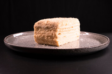 Napoleon cake. Dessert. Healthy food. Diet dish. Layered cake