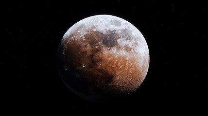 Lunar eclipse in moonlit night sky capturing astronomical phenomenon