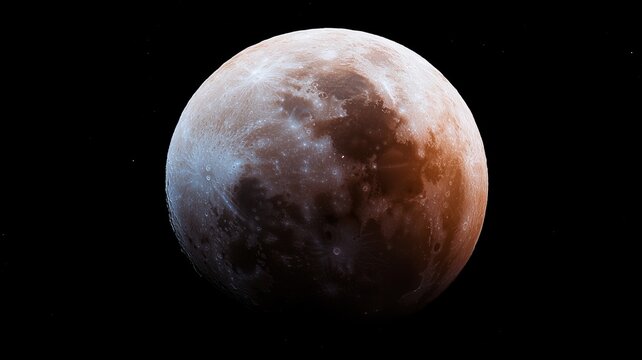 Captivating lunar eclipse in moonlit night sky for celestial event design