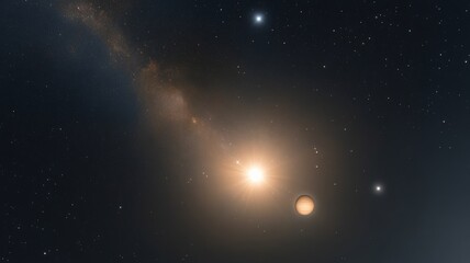 Glowing taurus constellation against a starry night sky