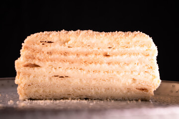 Napoleon cake. Dessert. Healthy food. Diet dish. Layered cake