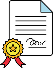 isolate illustration of a certificate