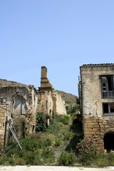evocative image of the ruins of Poggioreale nel Belice in Sicily, 
today a ghost town destroyed by...