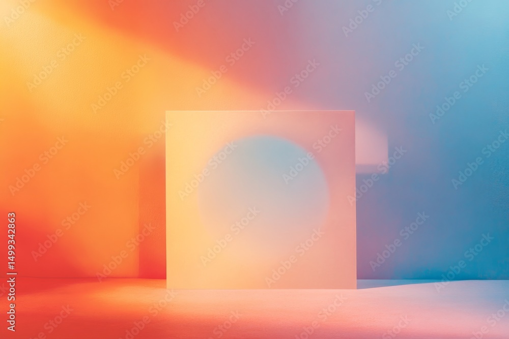 Poster abstract minimalist design with bold typography and gradient colors