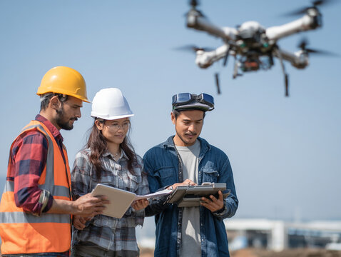 Drone Technology in Construction: Engineers Safely Conduct Aerial Inspections with Digital Tools on Urban Site