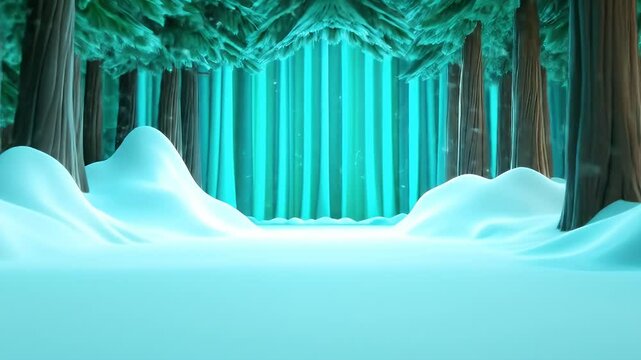 Winter wonderland snowscape with forest trees