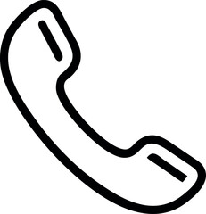 Out line Phone Icon on isolated transparent background.