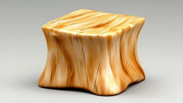 Wooden stool rotating for product presentation