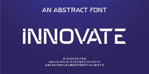 Creative modern technology alphabet fonts. Abstract typography urban sport, techno , fashion, digital, future creative logo font. vector illustration