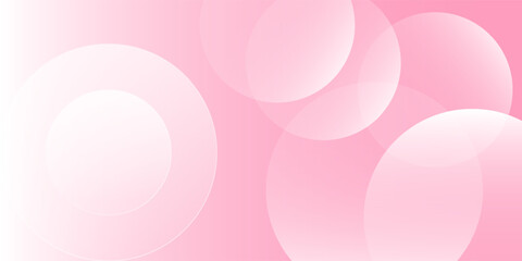 Minimalist banner background, pastel colorful, pink and white gradations. Circle effect style geometric, abstract background.