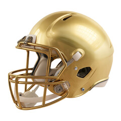 Fototapeta premium Gold American Football Helmet on Transparent Background