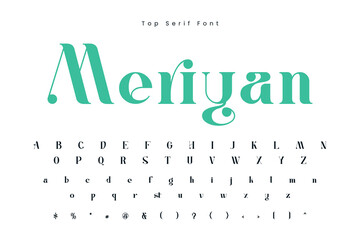 Meriyan premium luxury elegant alphabet letters and numbers