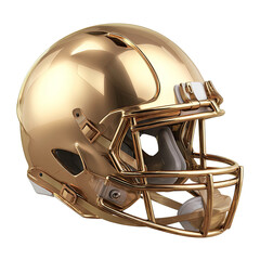 Naklejka premium Golden American Football Helmet on Transparent Background