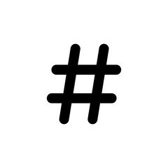 Social media hashtag icon isolated on white background. Keyword sign symbol