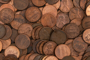 Fototapeta na wymiar Pennies coin background