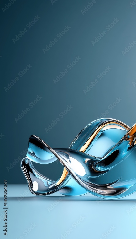 Poster a cinematic abstract form perfect for a website header asset showcases a transparent fluid design wi