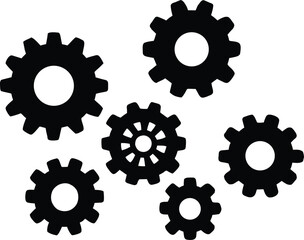 Black Cogwheels Teamwork Collaboration Machine Gears