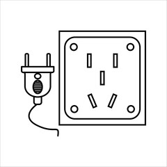 Vector plug icon. Electrical plug sign