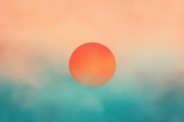 Abstract gradient orb design with grunge texture in pastel hues