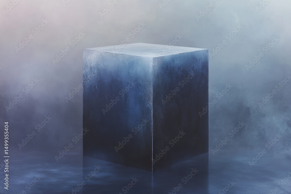 Poster abstract grunge minimalist cube with gradient background for modern design