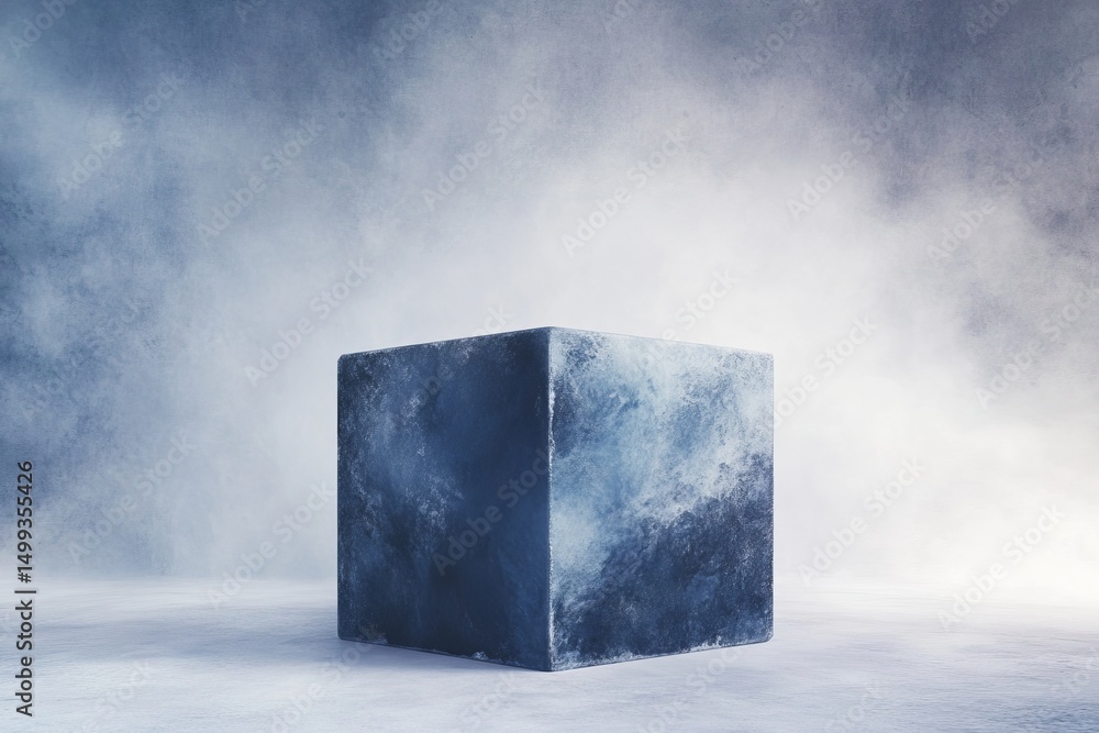 Poster abstract grunge minimalist cube on gradient background for modern design projects