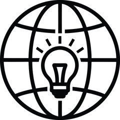 Global Idea Innovation Concept Light Bulb Globe Icon