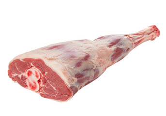 Raw lamb leg isolated on transparent background