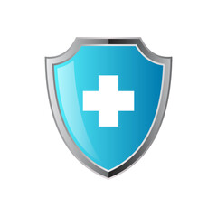 Obraz premium Security shield icon set with 3d looks, security shield logo with check mark and padlock. Security shield symbol. Vector illustration