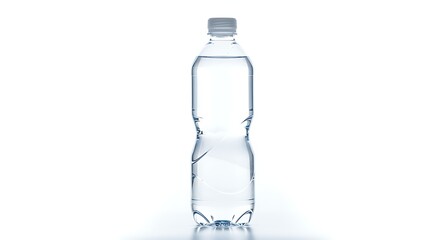 Refreshing Still Water Bottle on White Background Clean Plastic Beverage Container Package Design