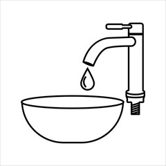 Bathroom sink line icon design vector template