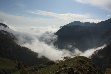 mountain landscape with clouds