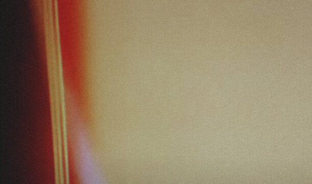 Imitation old analog film effect. Colorful light on black. Grain texture