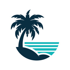 Minimal palm tree logo vector illustration