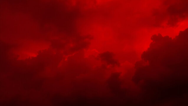 Red cloud texture background. Blurred photo of red sky with clouds. Photo can be used for galaxy space, New Year, Christmas and all celebrations backgrounds