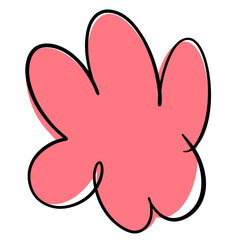 bright bold bubble squiggle shape abstract modern design asset salmon coral pink contrast outline black ink smooth