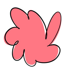 bright bold bubble squiggle shape abstract modern design asset salmon coral pink contrast outline black ink smooth