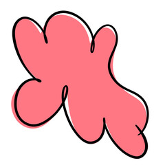 bright bold bubble squiggle shape abstract modern design asset salmon coral pink contrast outline black ink smooth