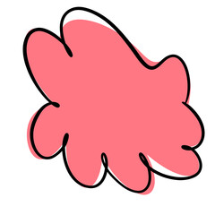 bright bold bubble squiggle shape abstract modern design asset salmon coral pink contrast outline black ink smooth