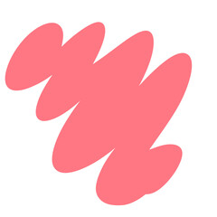 bright bold bubble squiggle shape abstract modern design asset salmon coral pink