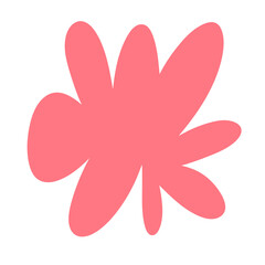 bright bold bubble squiggle shape abstract modern design asset salmon coral pink