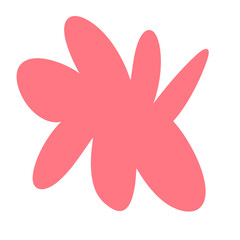 bright bold bubble squiggle shape abstract modern design asset salmon coral pink