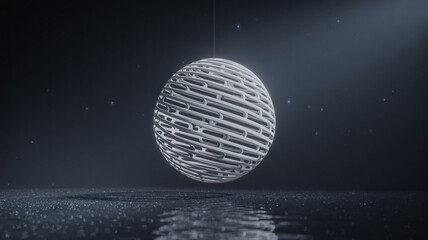 White open-structured sphere abstract