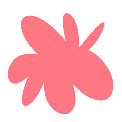 bright bold bubble squiggle shape abstract modern design asset salmon coral pink