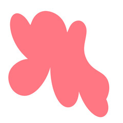 bright bold bubble squiggle shape abstract modern design asset salmon coral pink