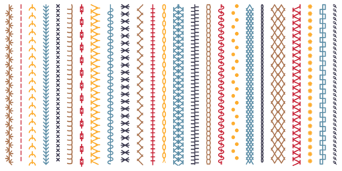 png stitch pattern sewing embroidery textile retro lace background edge fashion needle cross ornament material vector border endless fabric

